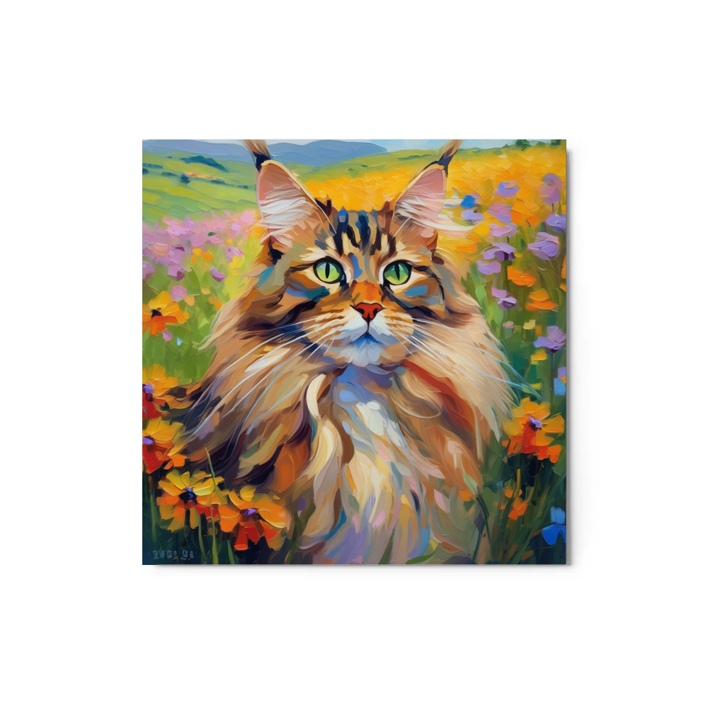 PugMug Custom Tabby Maine Coon Cat Metal Print