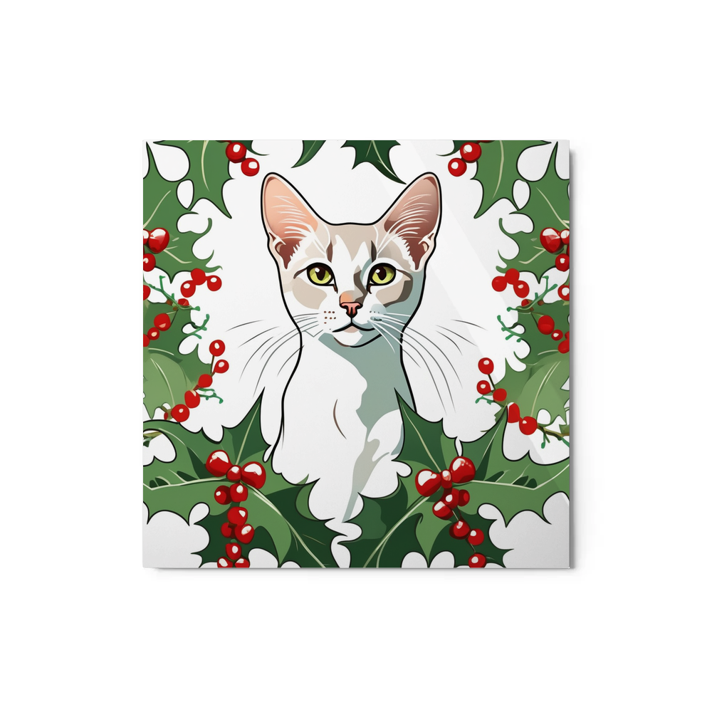 PugMug Custom White Abyssinian Cat Metal Print