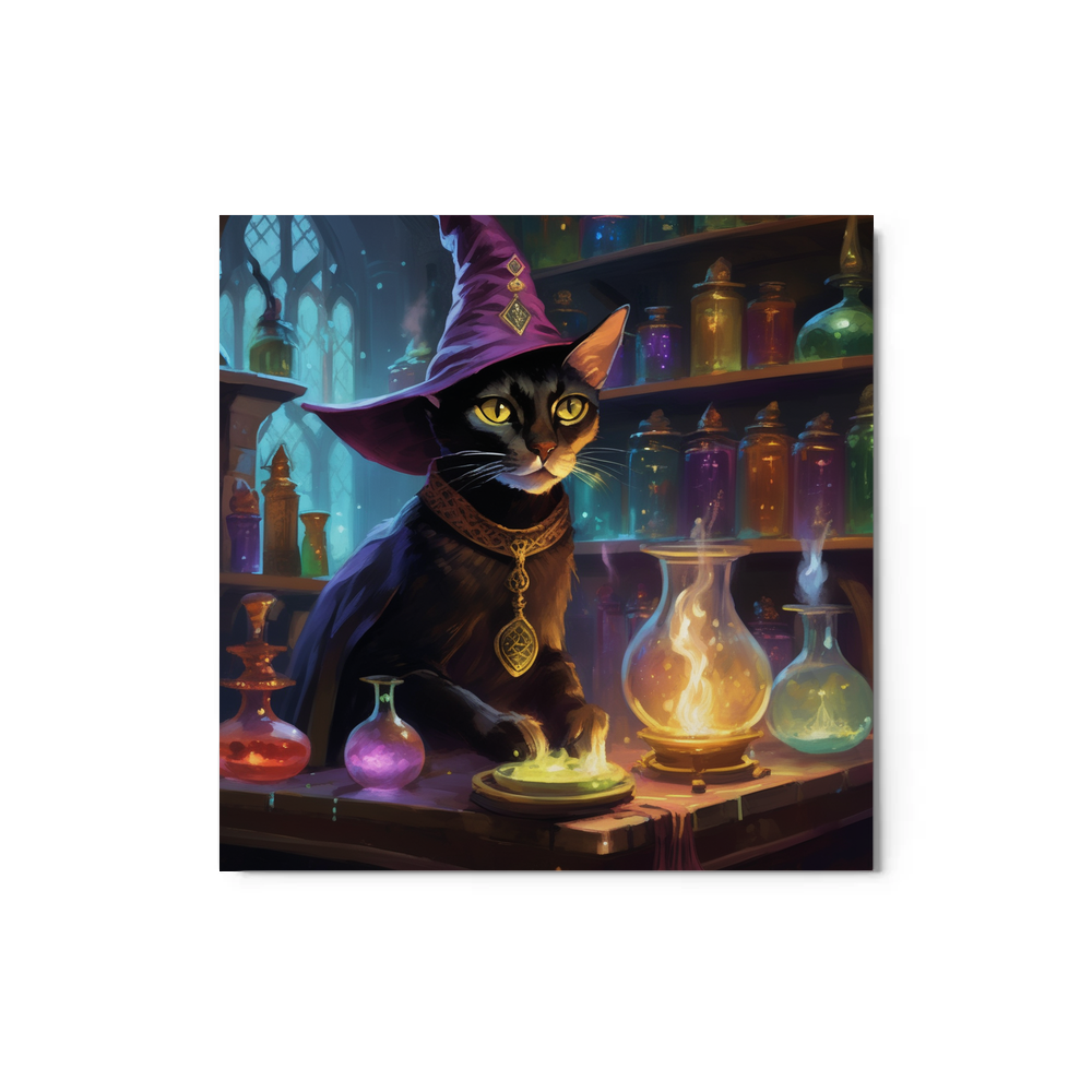 PugMug Custom Black Abyssinian Cat Metal Print