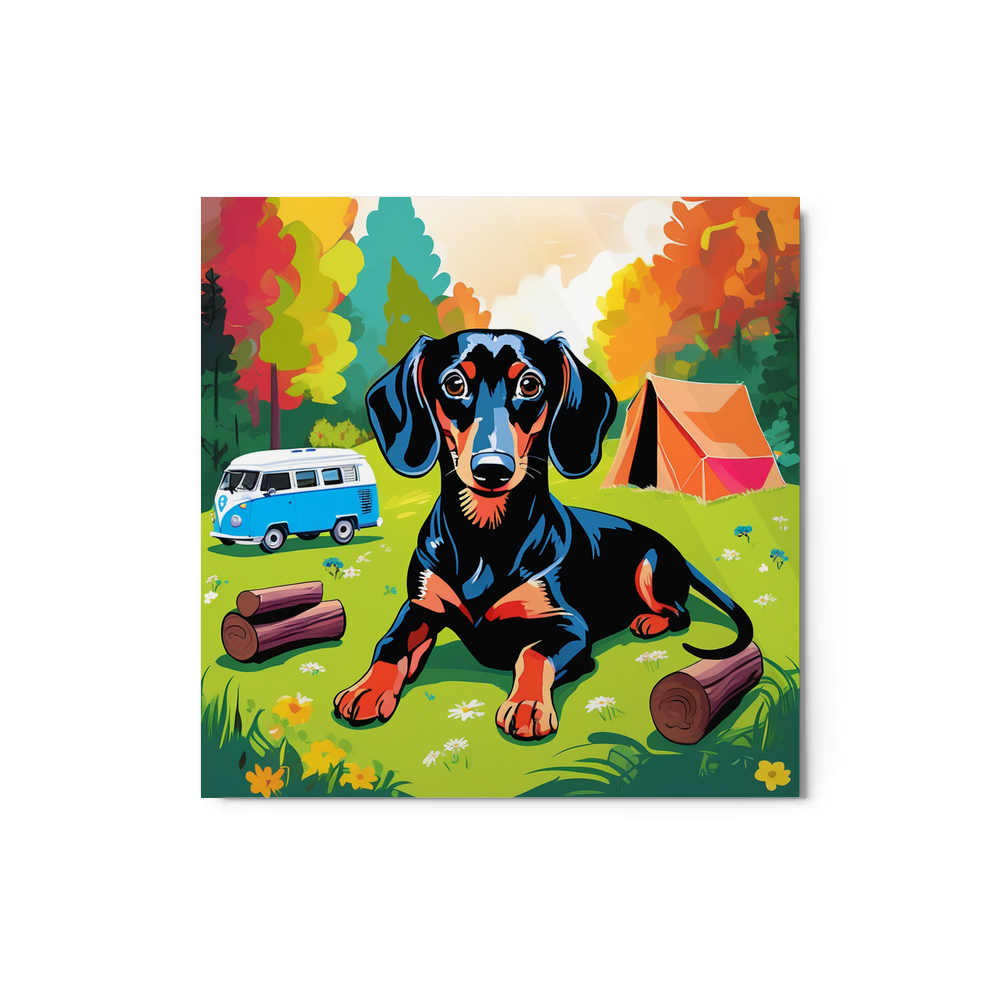 PugMug Custom Black Dachshund Metal Print