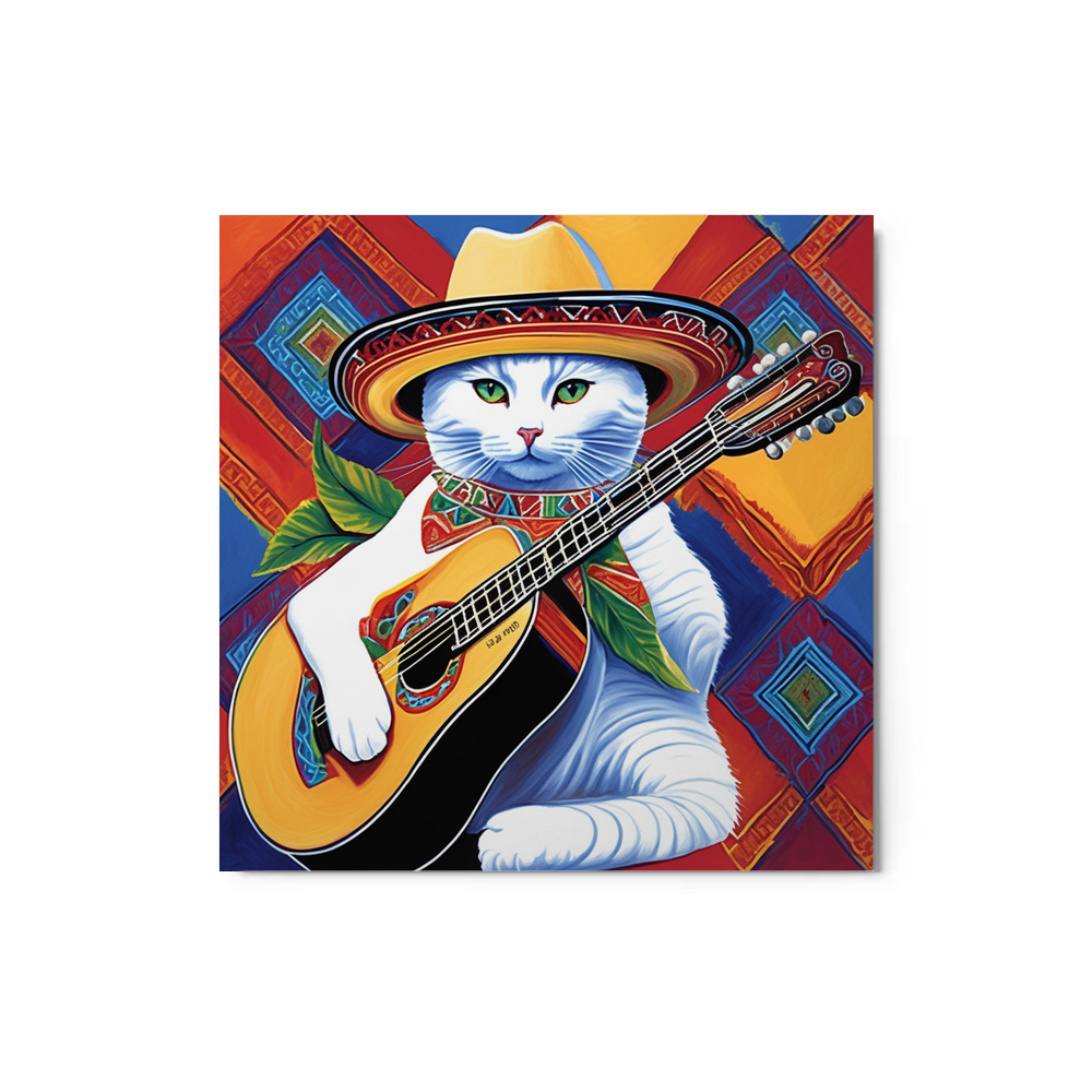 PugMug Custom White Companion Cat Metal Print