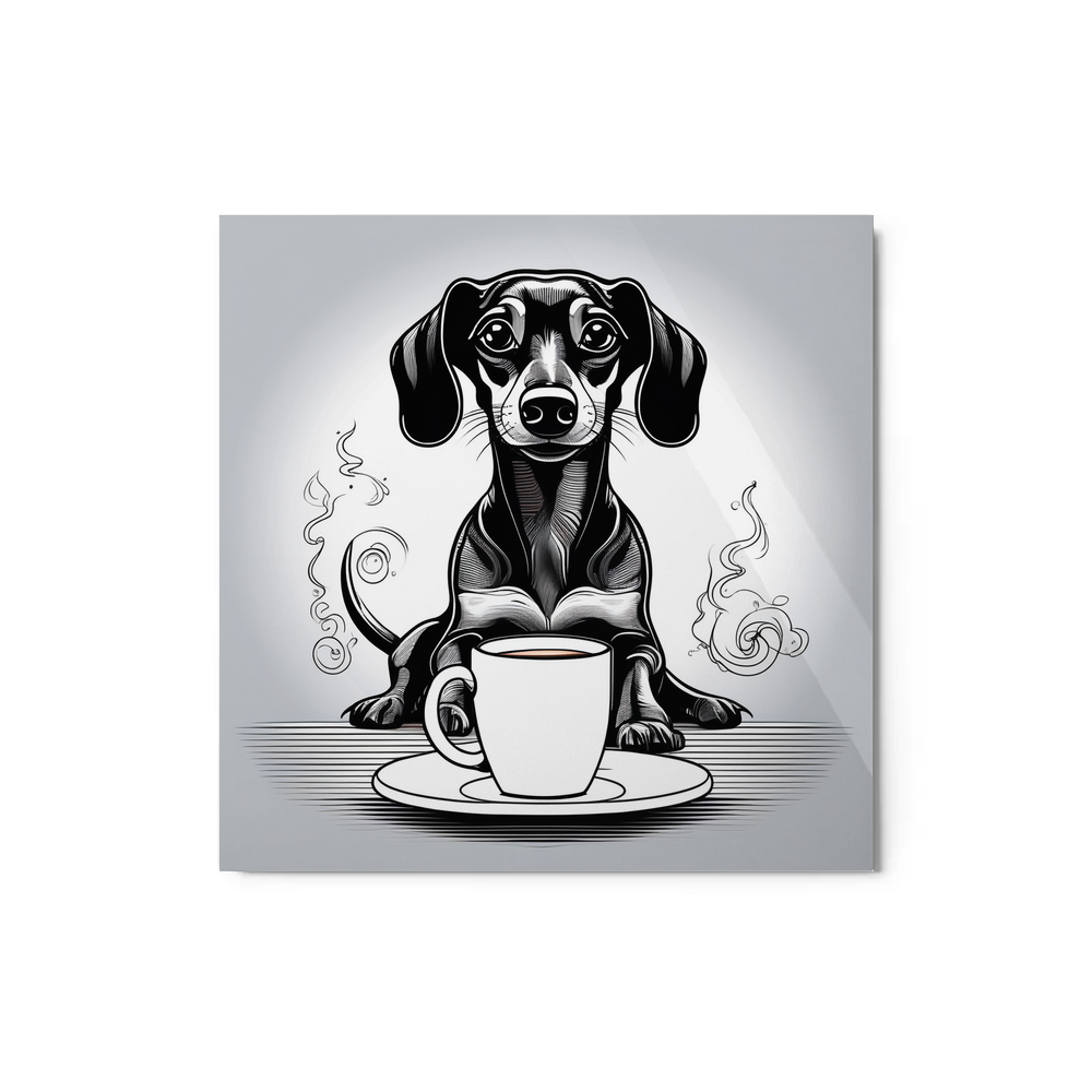 PugMug Custom Black Dachshund Metal Print