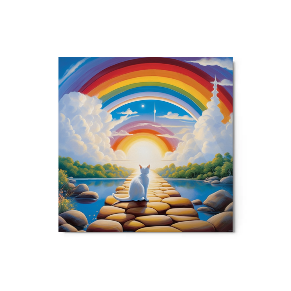 PugMug Custom White Companion Cat Metal Print