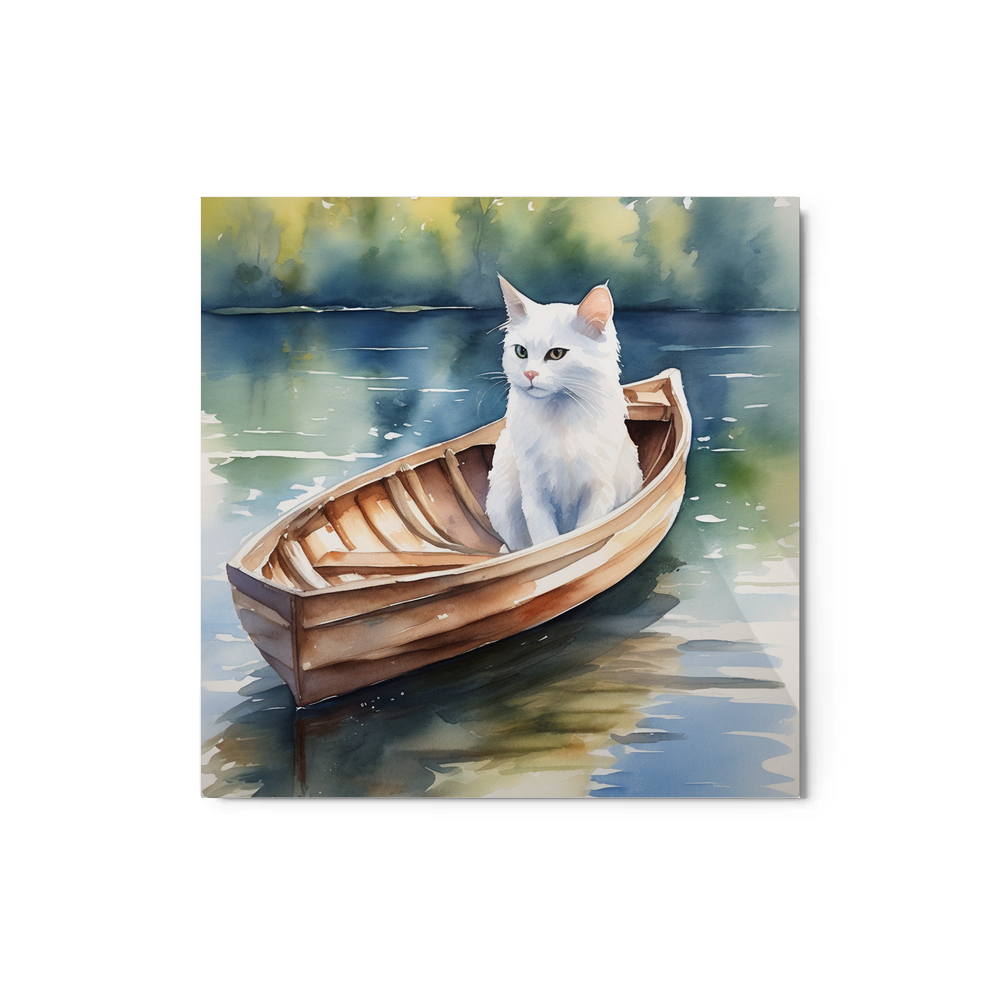 PugMug Custom White Companion Cat Metal Print