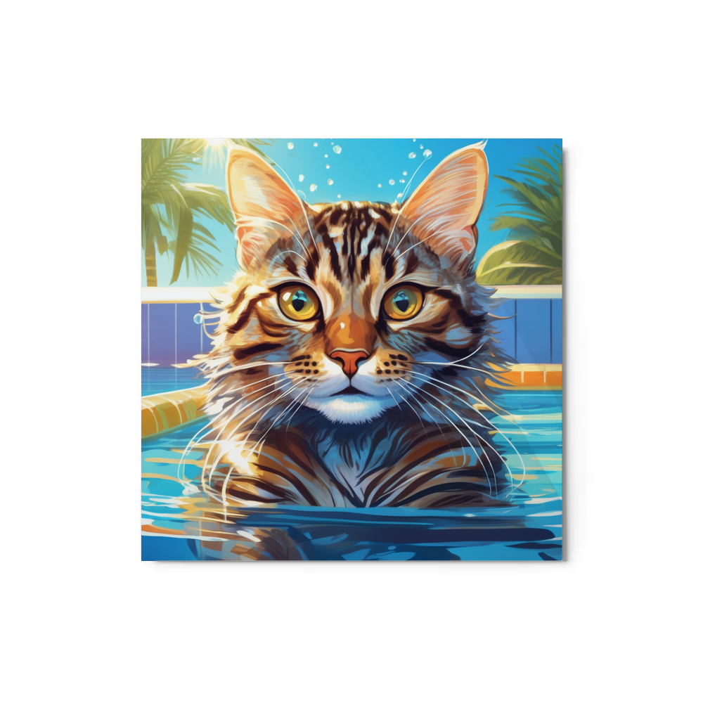 PugMug Custom Tabby Exotic Cat Metal Print