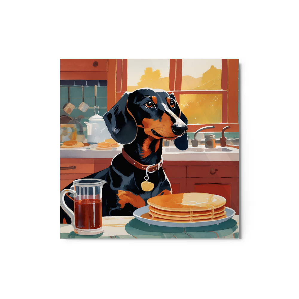 PugMug Custom Black Dachshund Metal Print