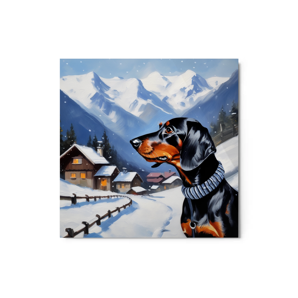 PugMug Custom Black Dachshund Metal Print