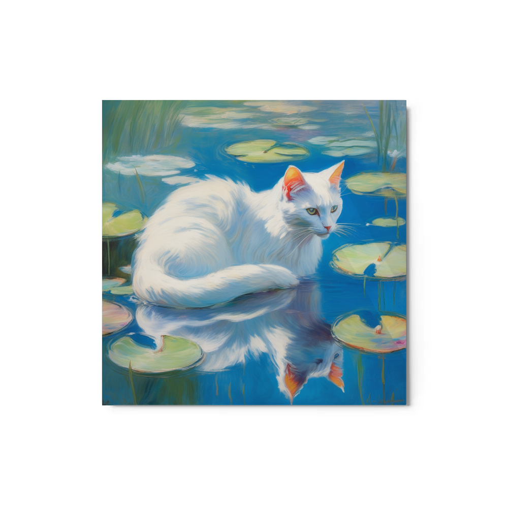 PugMug Custom White Companion Cat Metal Print