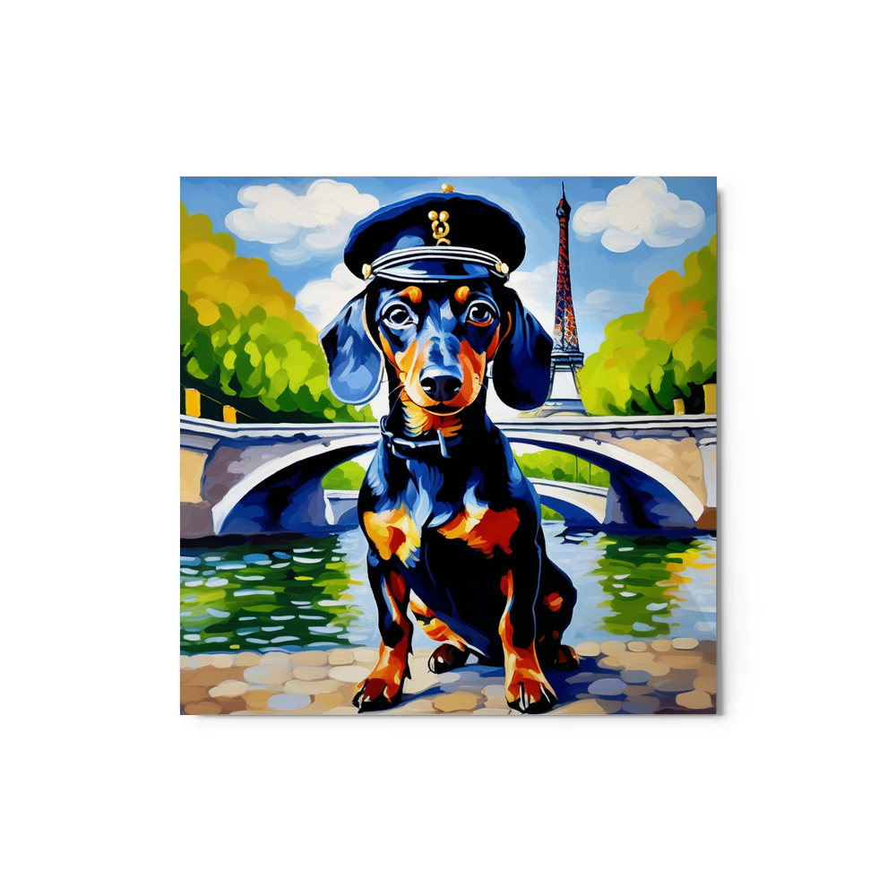 PugMug Custom Black Dachshund Metal Print