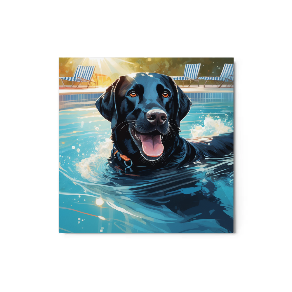 PugMug Custom Black Labrador Retriever Metal Print