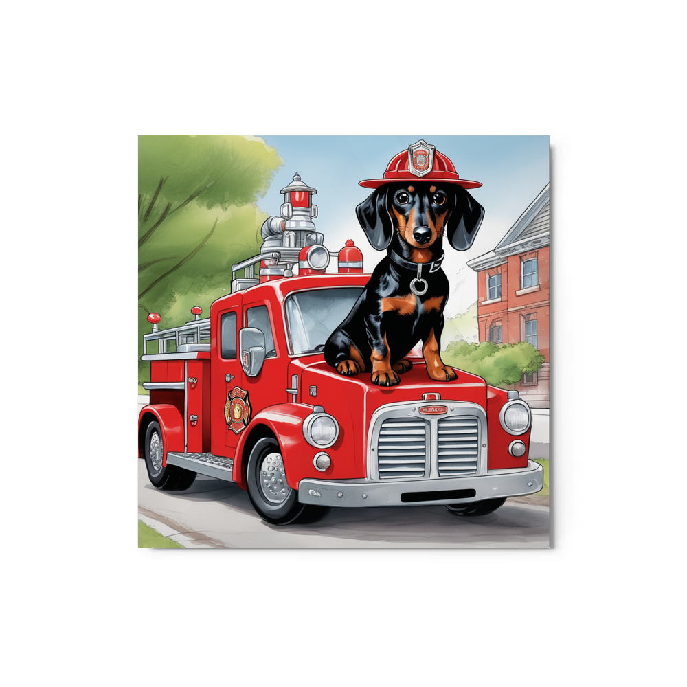 PugMug Custom Black Dachshund Metal Print