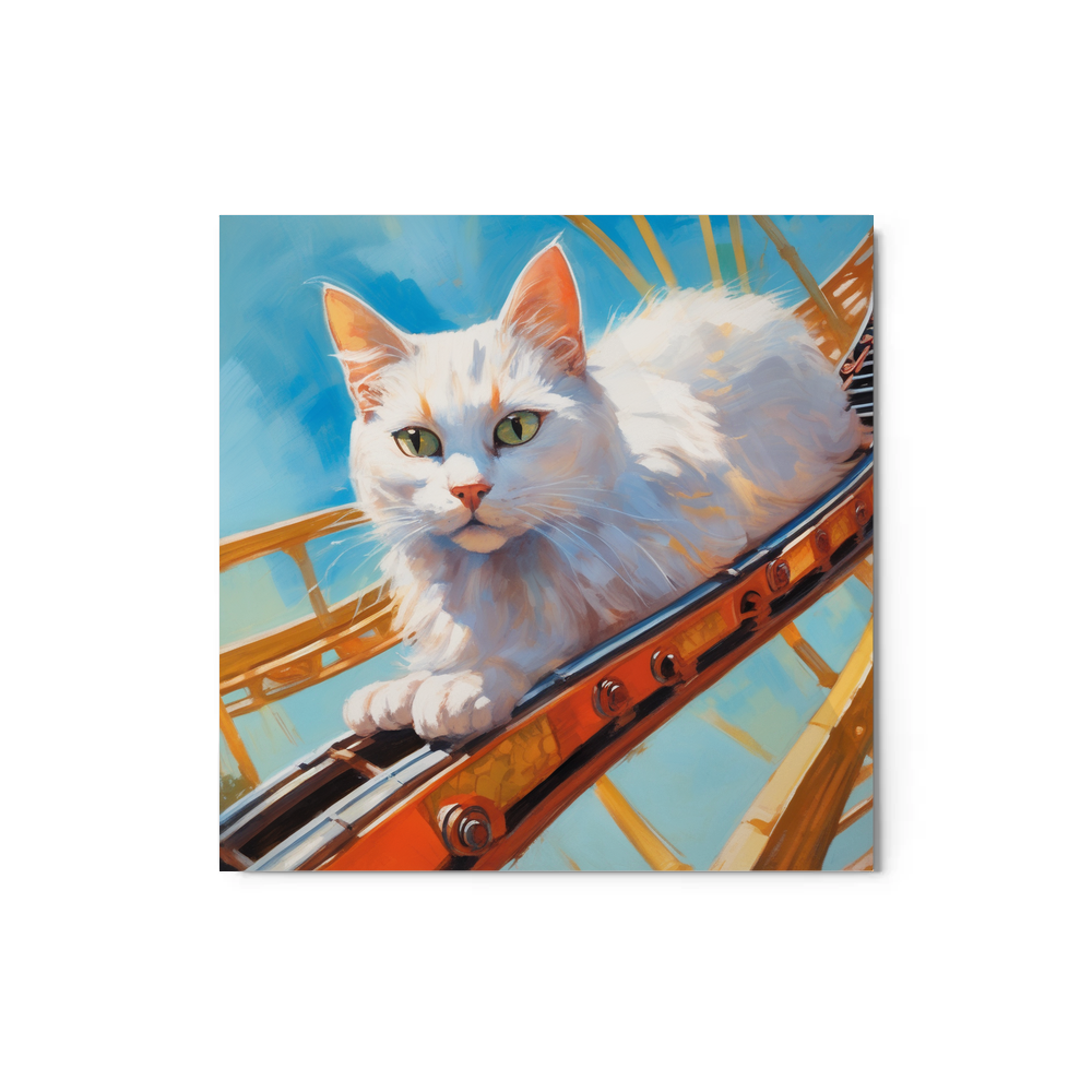 PugMug Custom White Companion Cat Metal Print