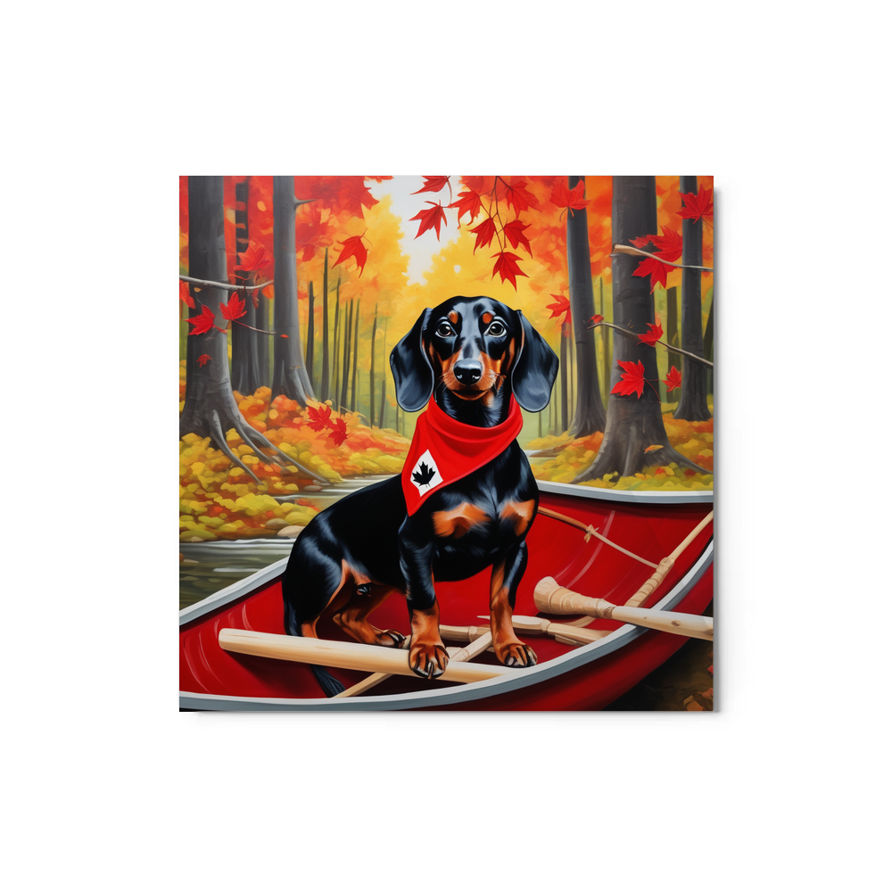 PugMug Custom Black Dachshund Metal Print