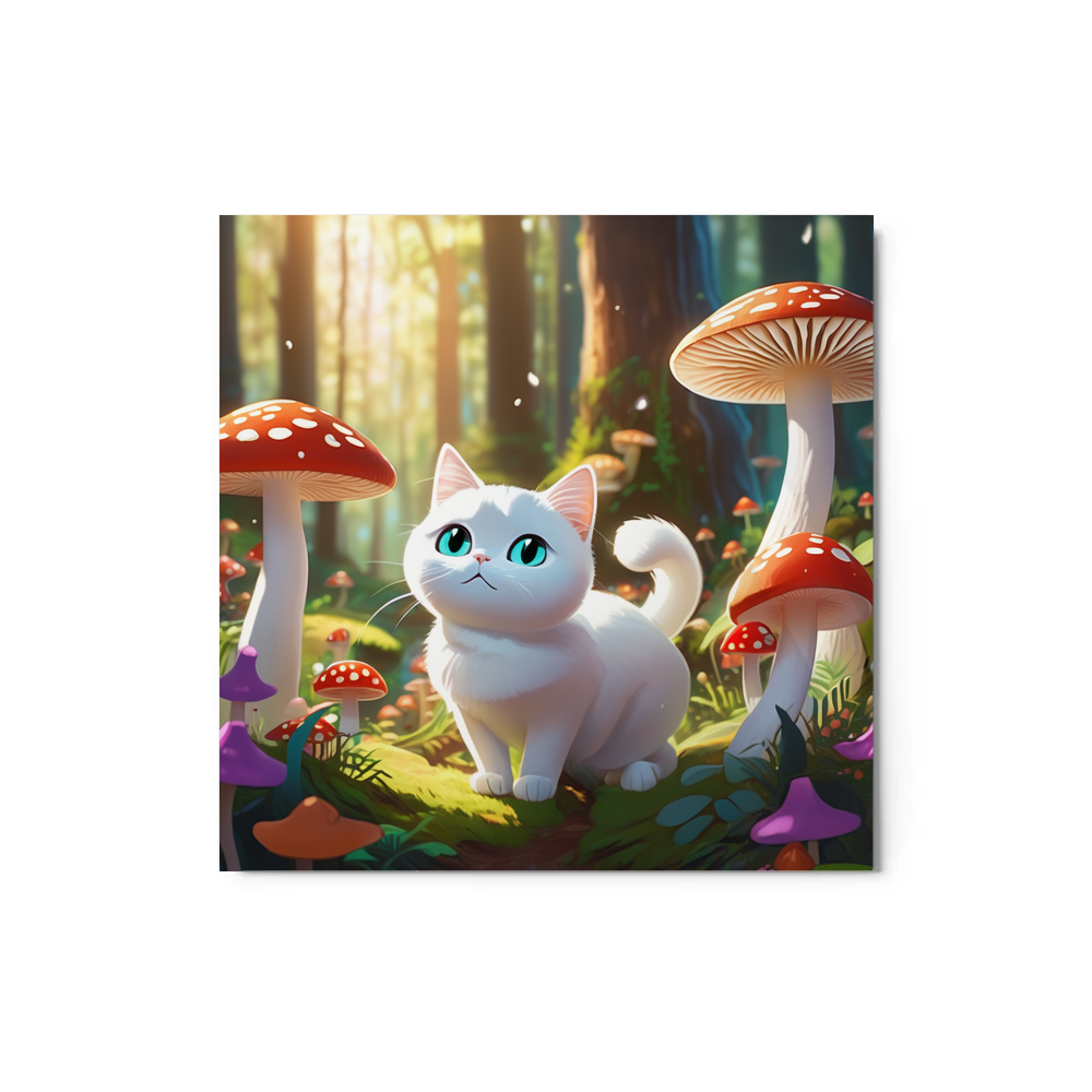 PugMug Custom White Companion Cat Metal Print