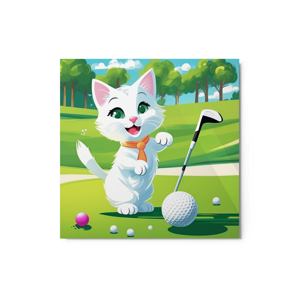 PugMug Custom White Companion Cat Metal Print