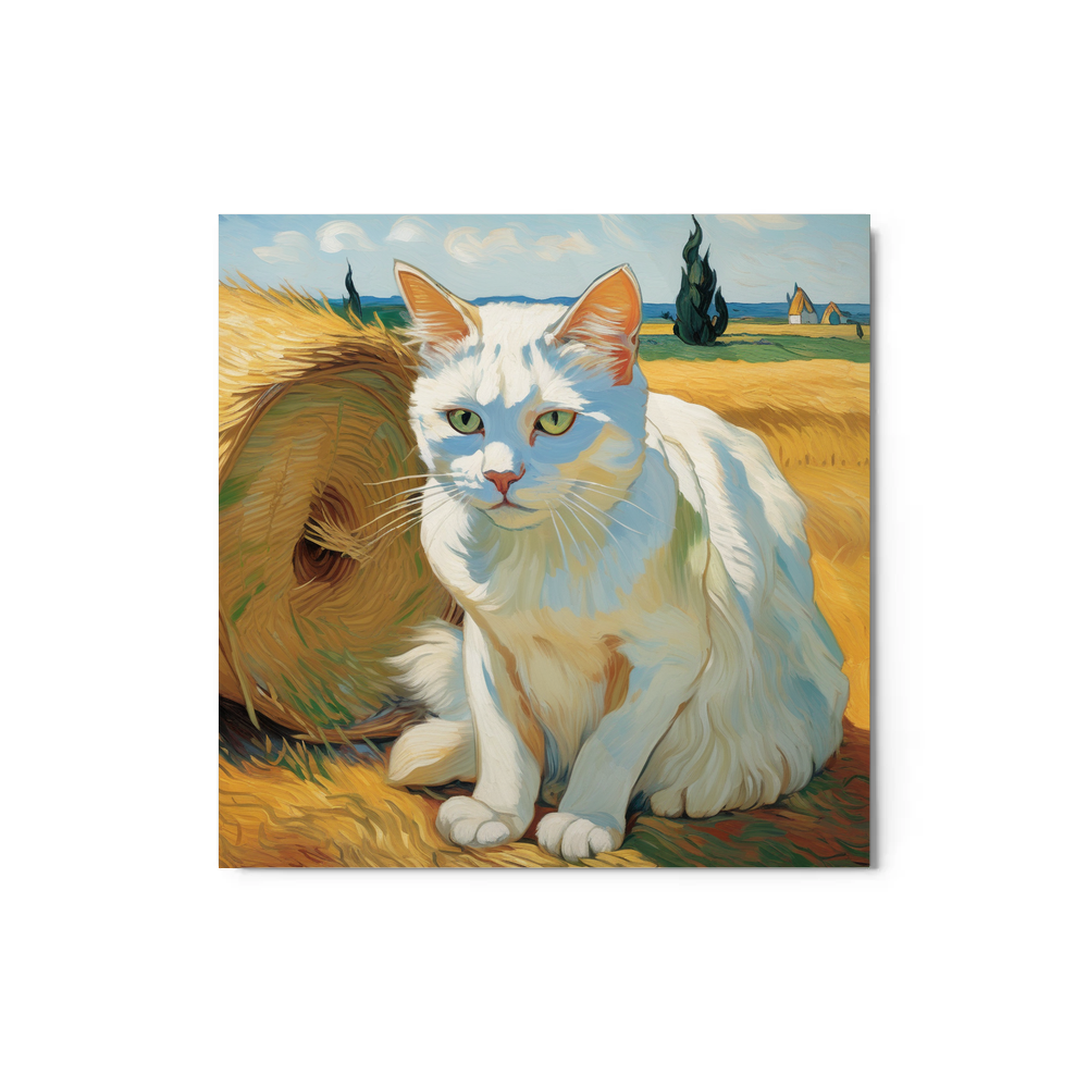 PugMug Custom White Companion Cat Metal Print