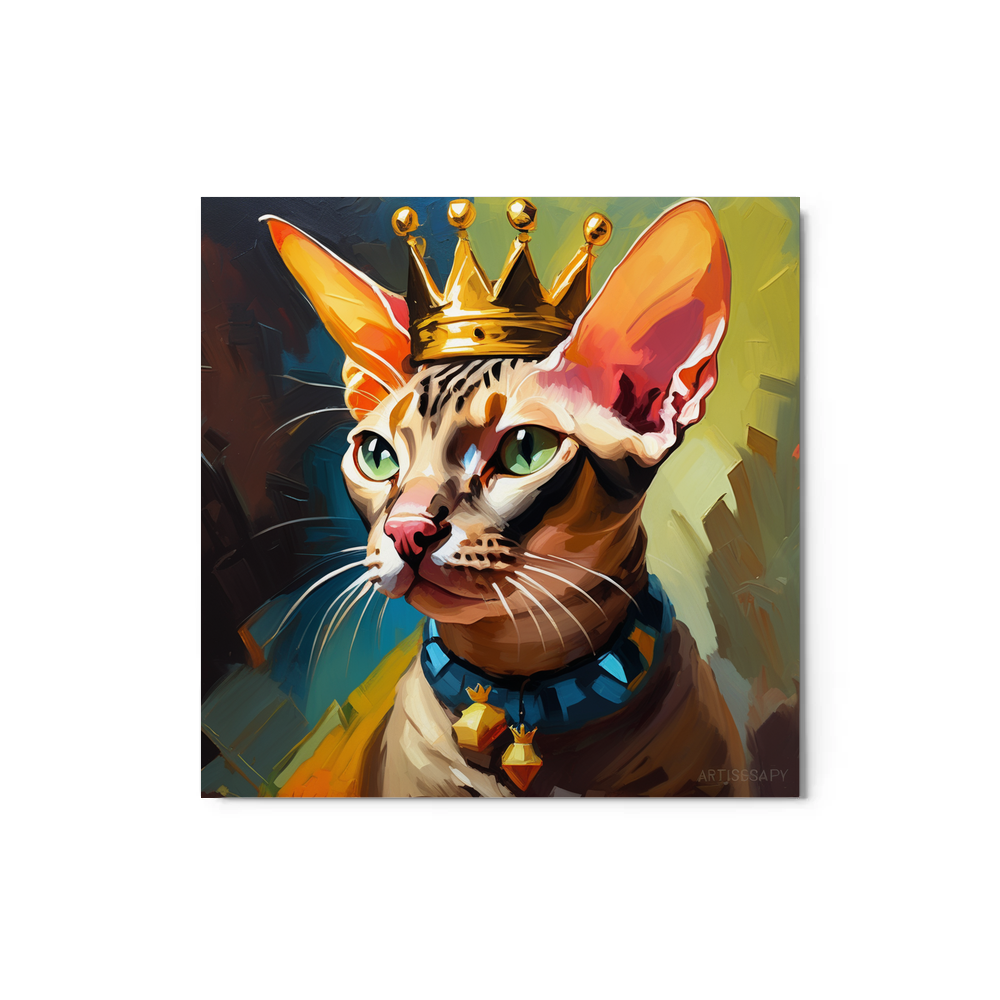 PugMug Custom Tabby Sphynx Cat Metal Print