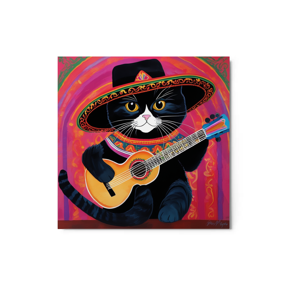 PugMug Custom Black Scottish Fold Cat Metal Print