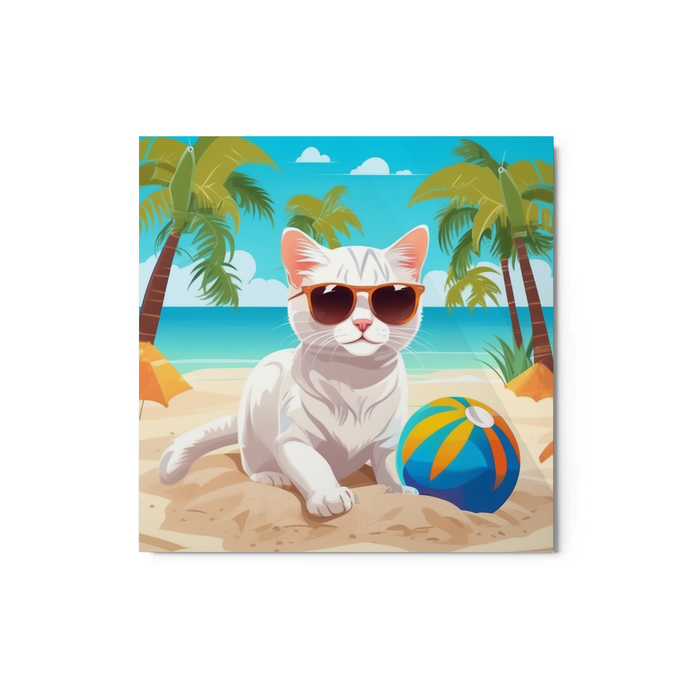 PugMug Custom White Exotic Cat Metal Print