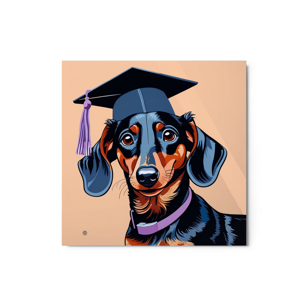 PugMug Custom Black Dachshund Metal Print