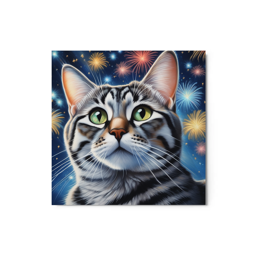 PugMug Custom Tabby American Shorthair Cat Metal Print