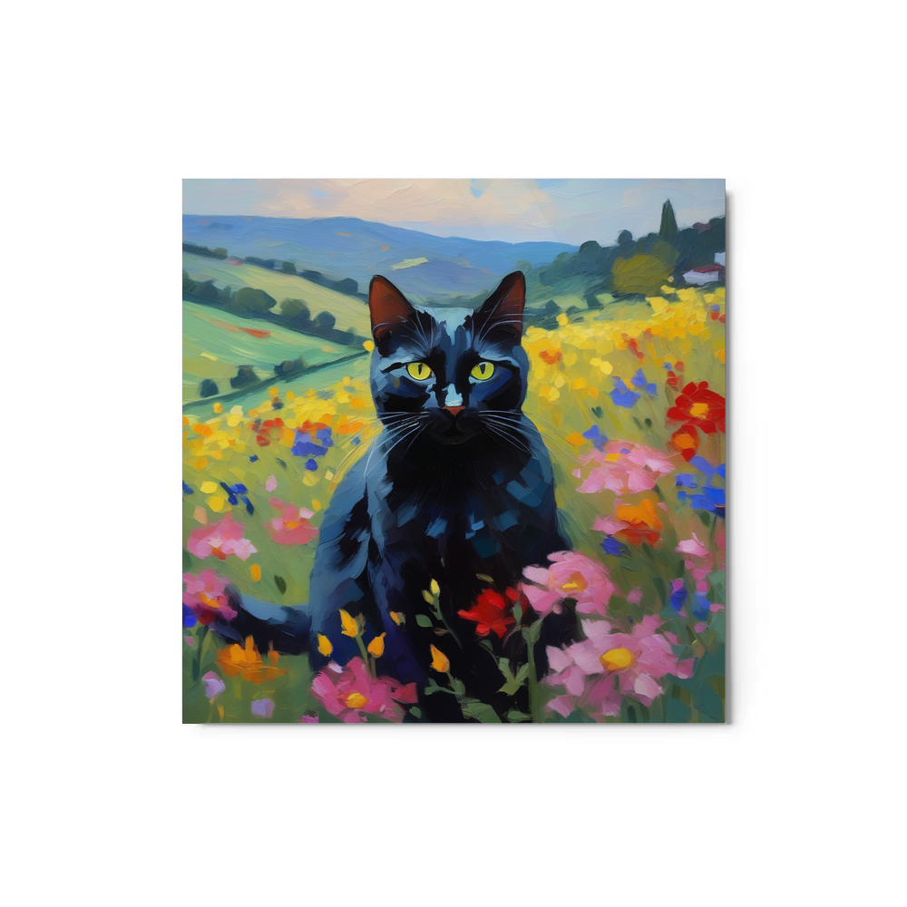 PugMug Custom Black Companion Cat Metal Print