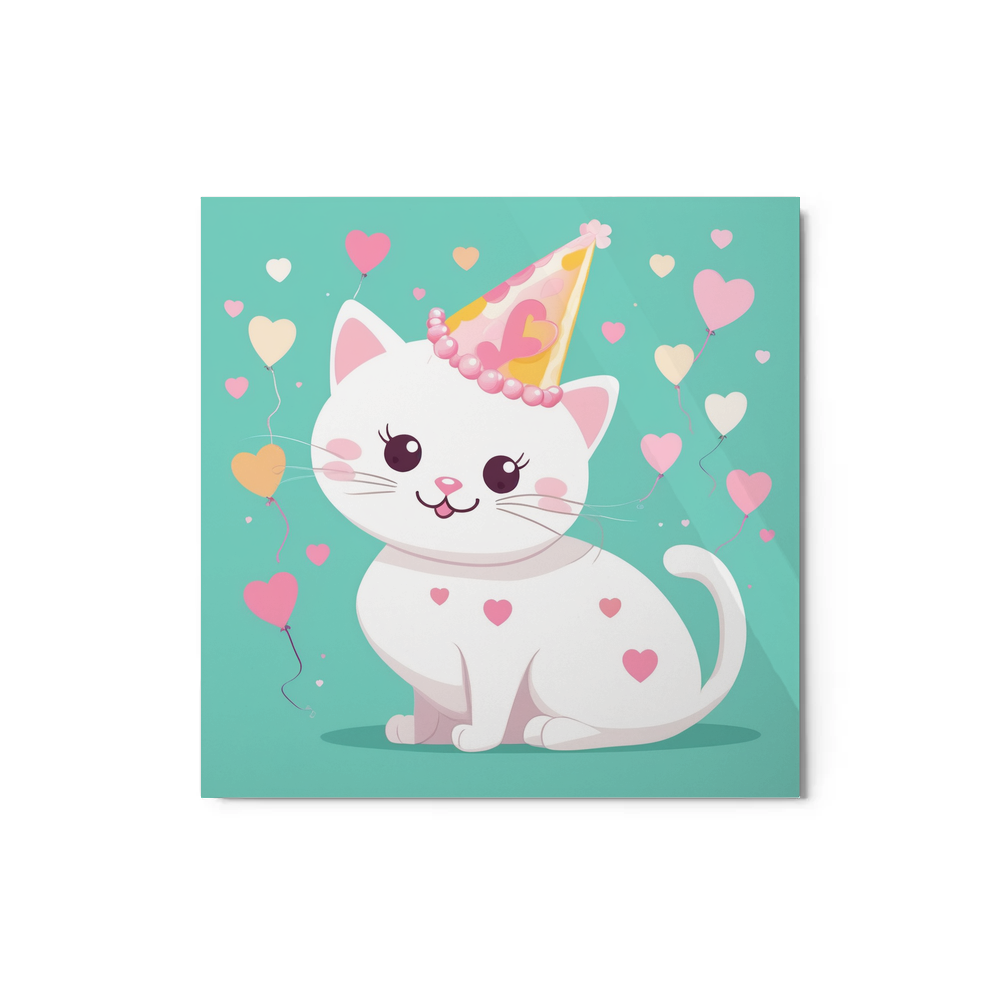 PugMug Custom White Companion Cat Metal Print