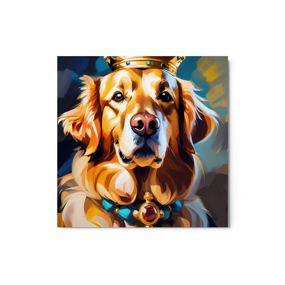 PugMug Custom Golden Retriever Metal Print