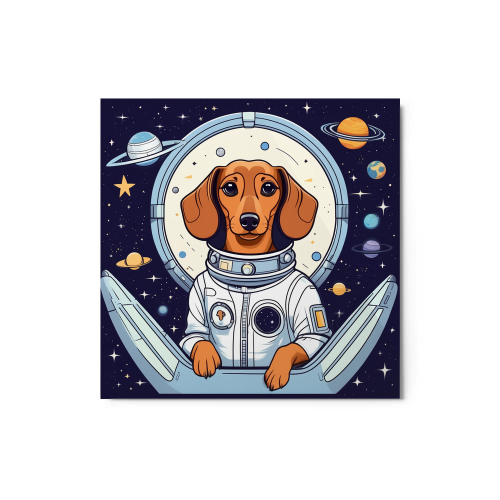 PugMug Custom Tan Dachshund Metal Print