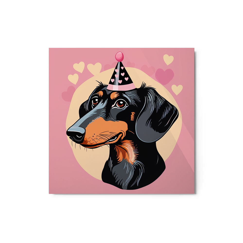 PugMug Custom Black Dachshund Metal Print