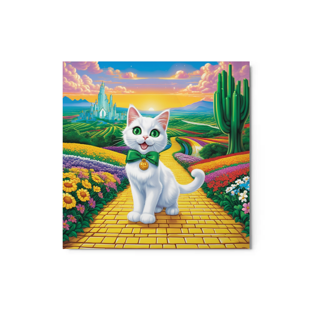 PugMug Custom White Companion Cat Metal Print