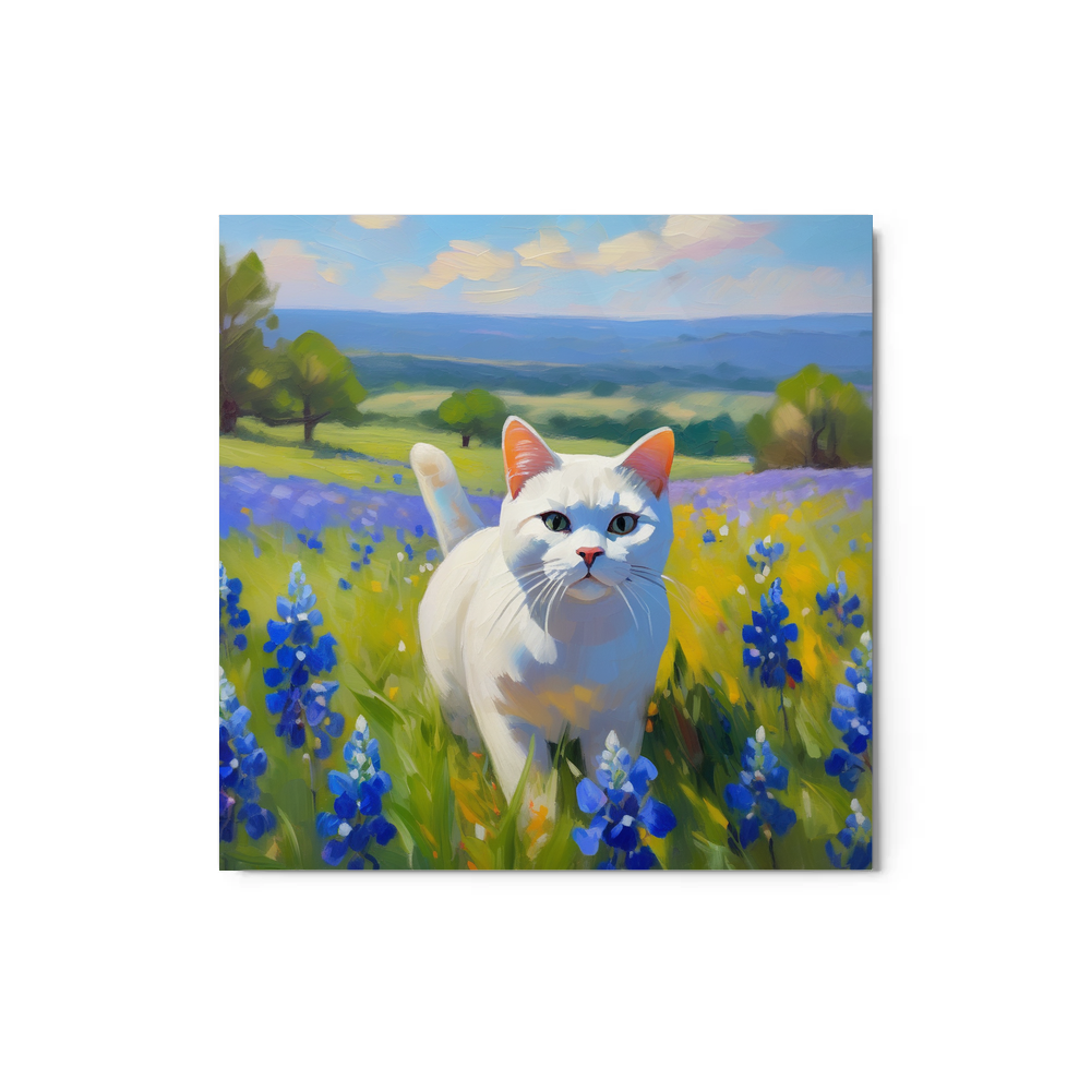 PugMug Custom White British Shorthair Cat Metal Print