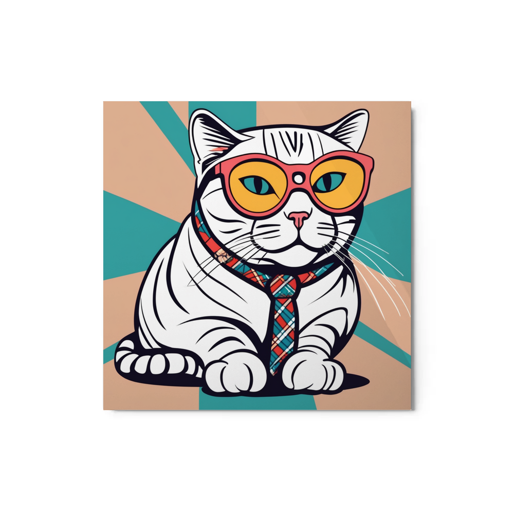 PugMug Custom Tabby Scottish Fold Cat Metal Print