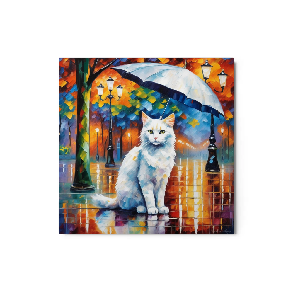 PugMug Custom White Companion Cat Metal Print
