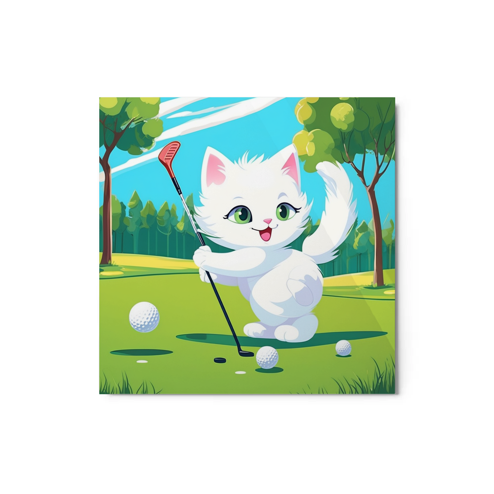 PugMug Custom White Companion Cat Metal Print