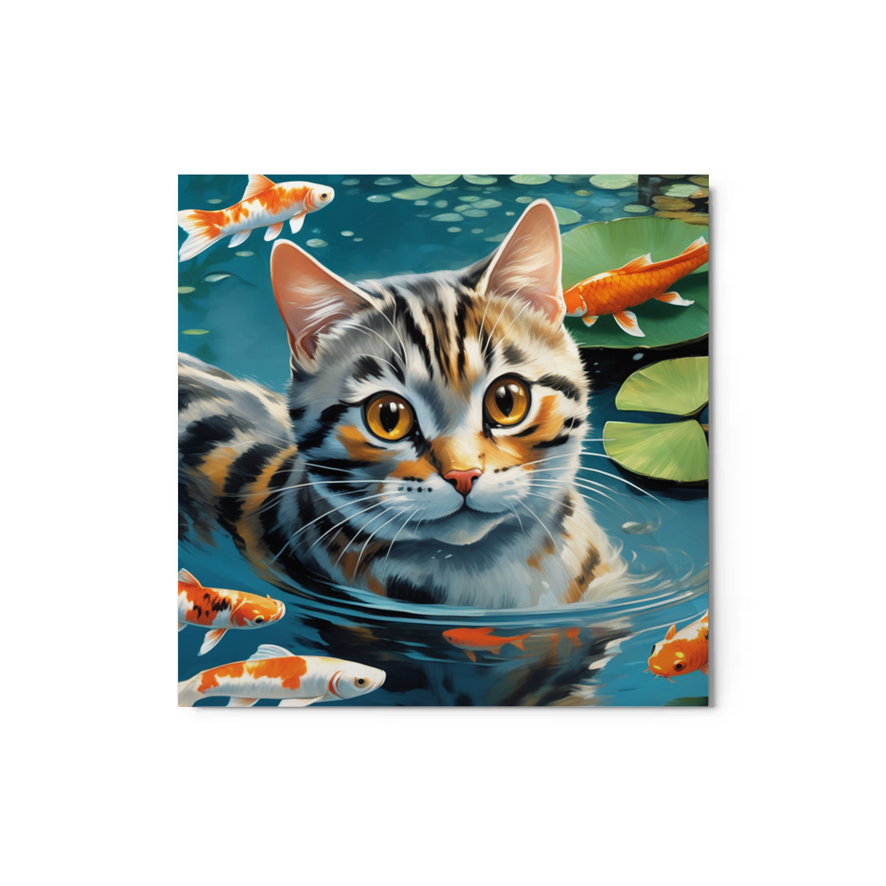 PugMug Custom Tabby American Shorthair Cat Metal Print