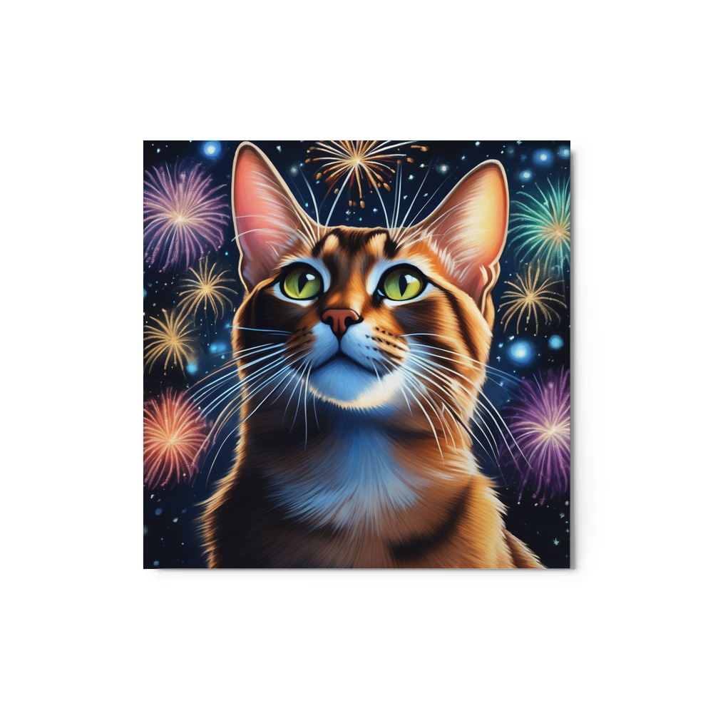 PugMug Custom Tabby Abyssinian Cat Metal Print