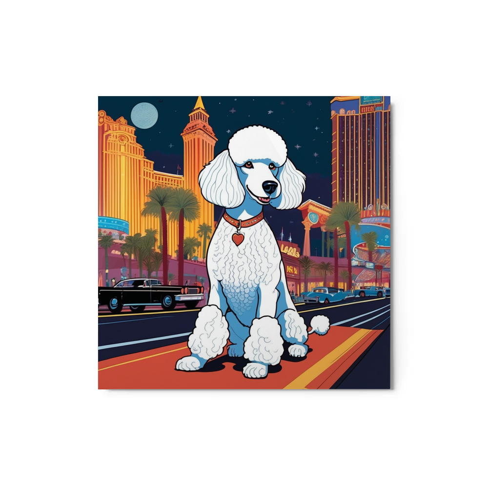 PugMug Custom White Poodle Metal Print