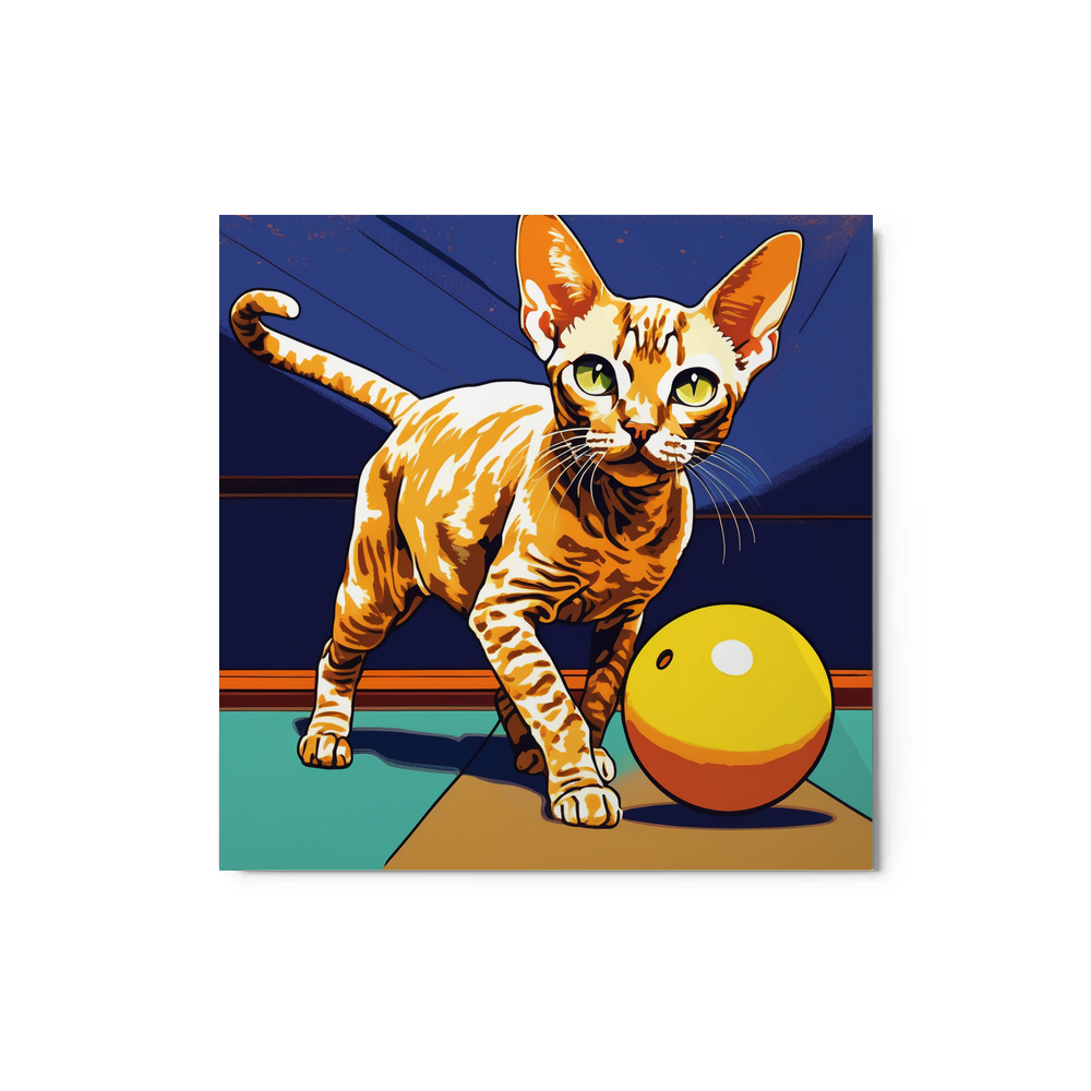 PugMug Custom Tabby Devon Rex Cat Metal Print