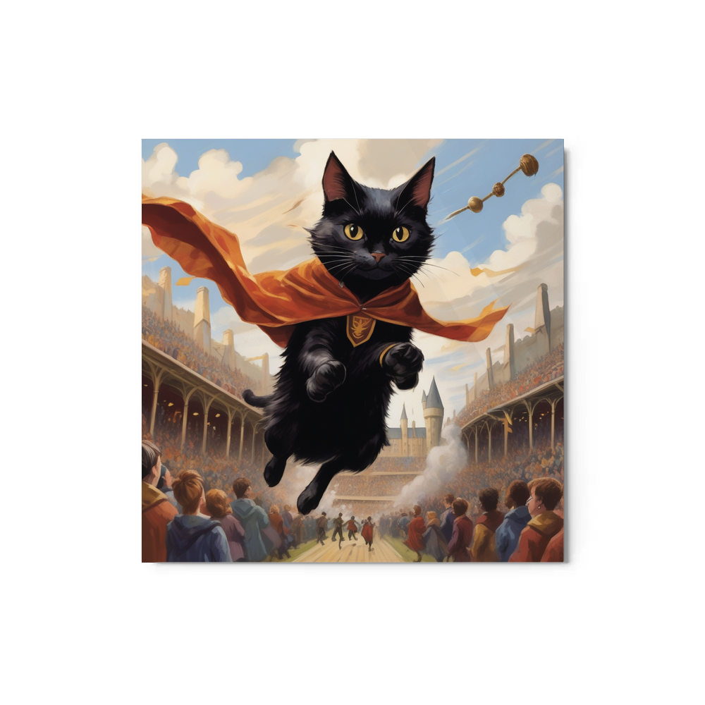 PugMug Custom Black Companion Cat Metal Print