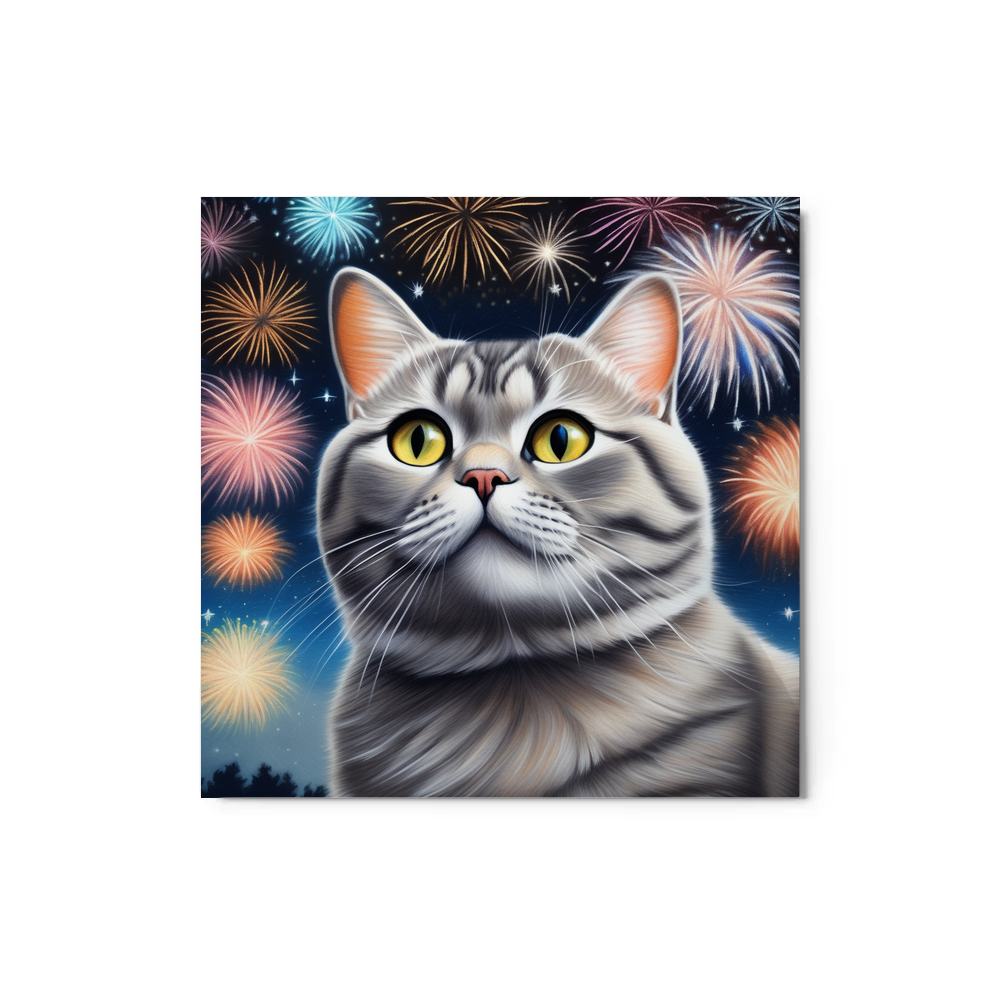 PugMug Custom Tabby British Shorthair Cat Metal Print