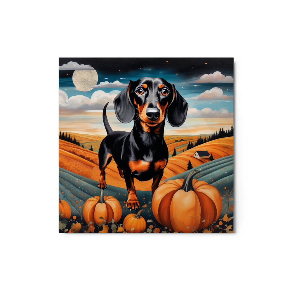 PugMug Custom Black Dachshund Metal Print