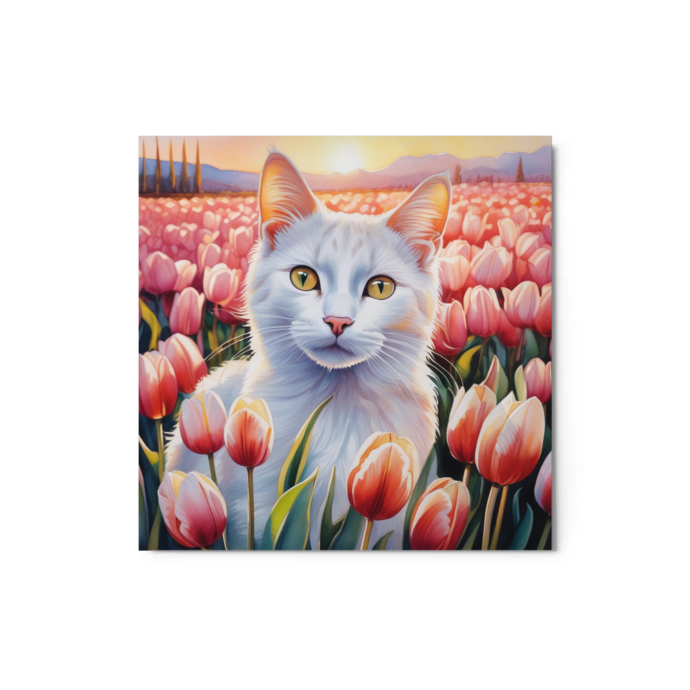 PugMug Custom White Companion Cat Metal Print