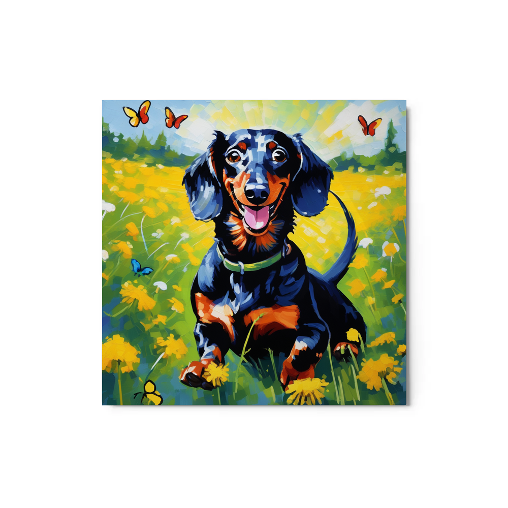 PugMug Custom Black Dachshund Metal Print