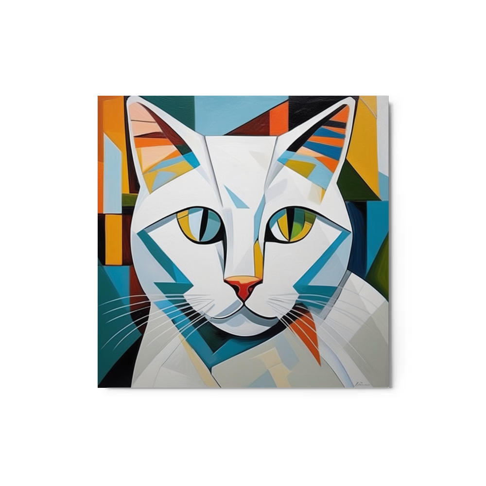PugMug Custom White Scottish Fold Cat Metal Print