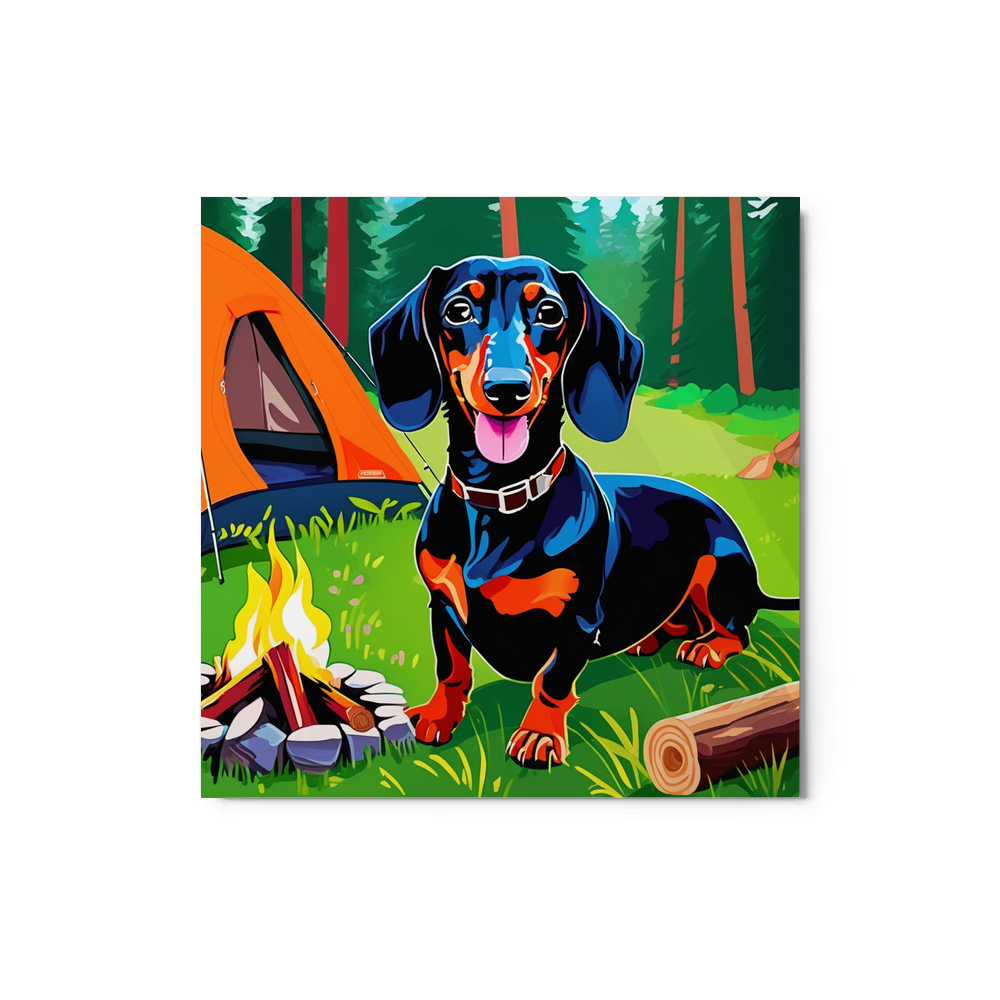 PugMug Custom Black Dachshund Metal Print