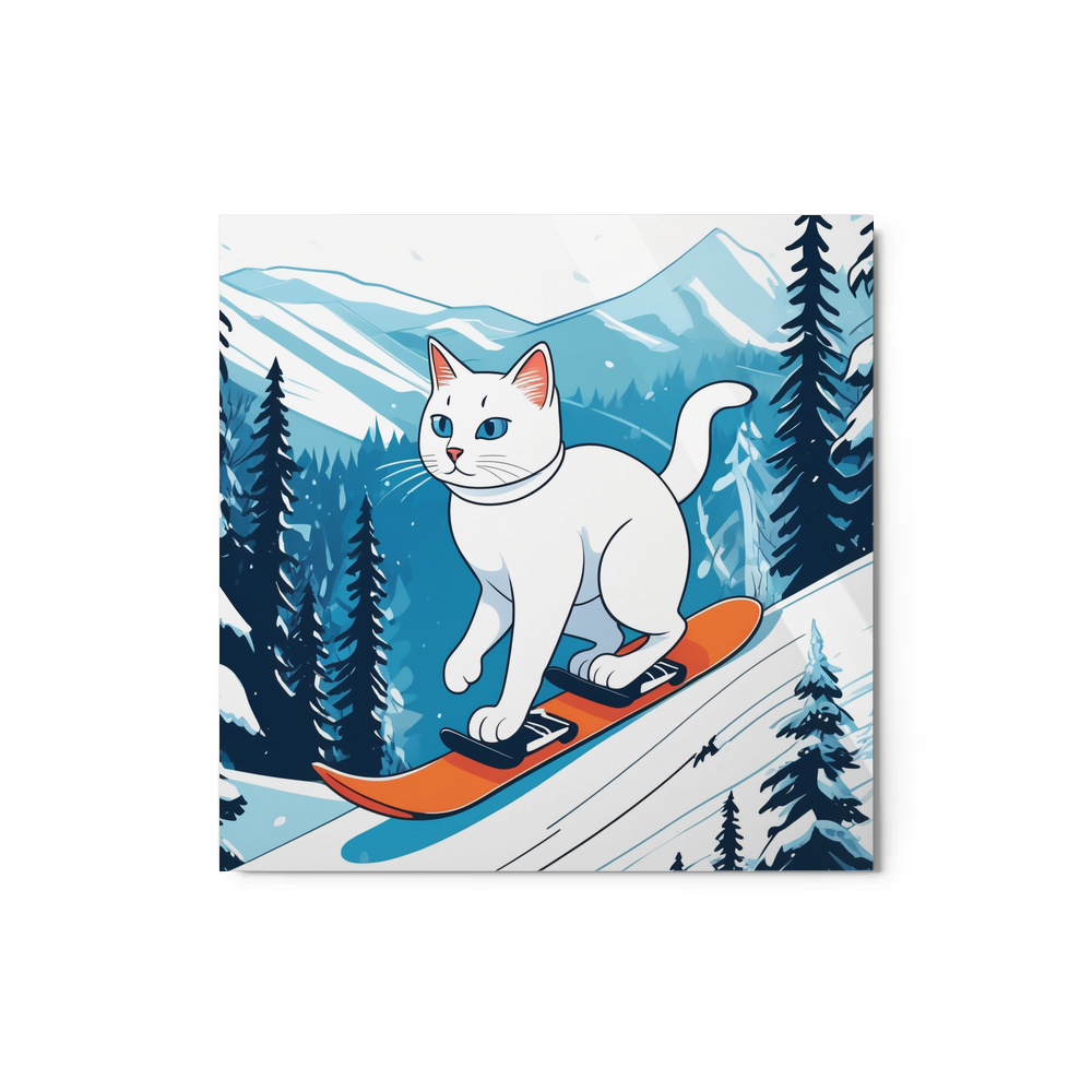 PugMug Custom White Companion Cat Metal Print