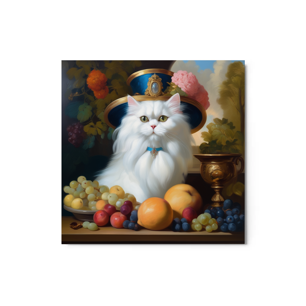 PugMug Custom White Persian Cat Metal Print