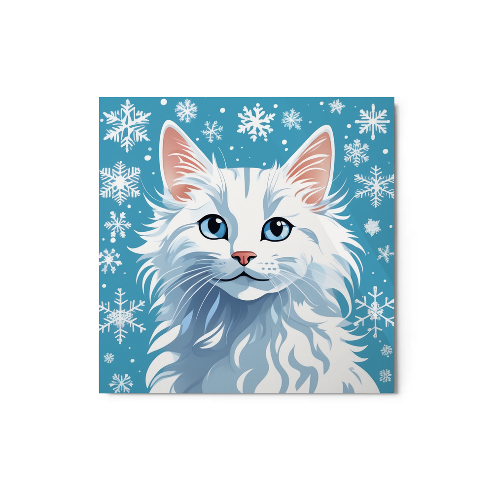 PugMug Custom White Companion Cat Metal Print