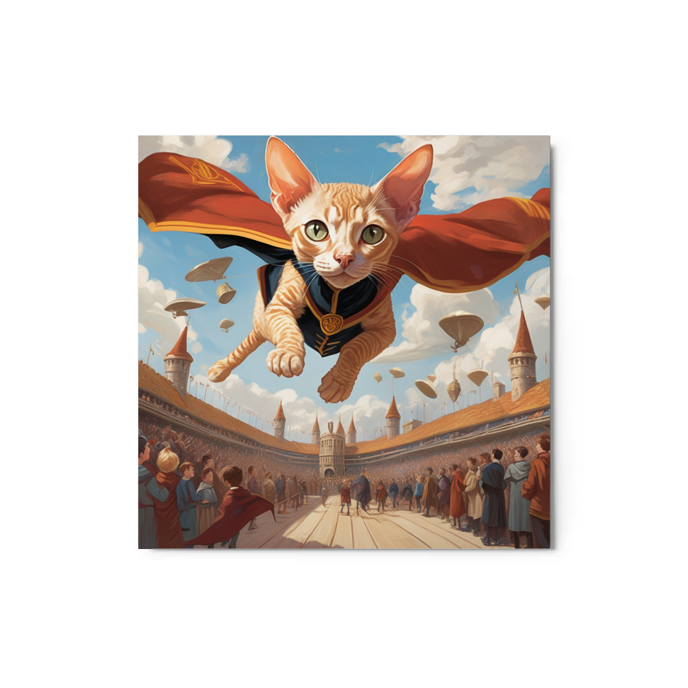 PugMug Custom Tabby Devon Rex Cat Metal Print